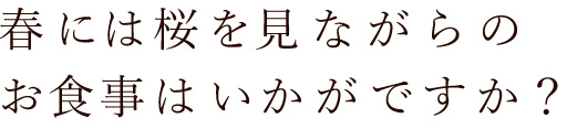 春には桜を見ながらのお食事はいかがですか？